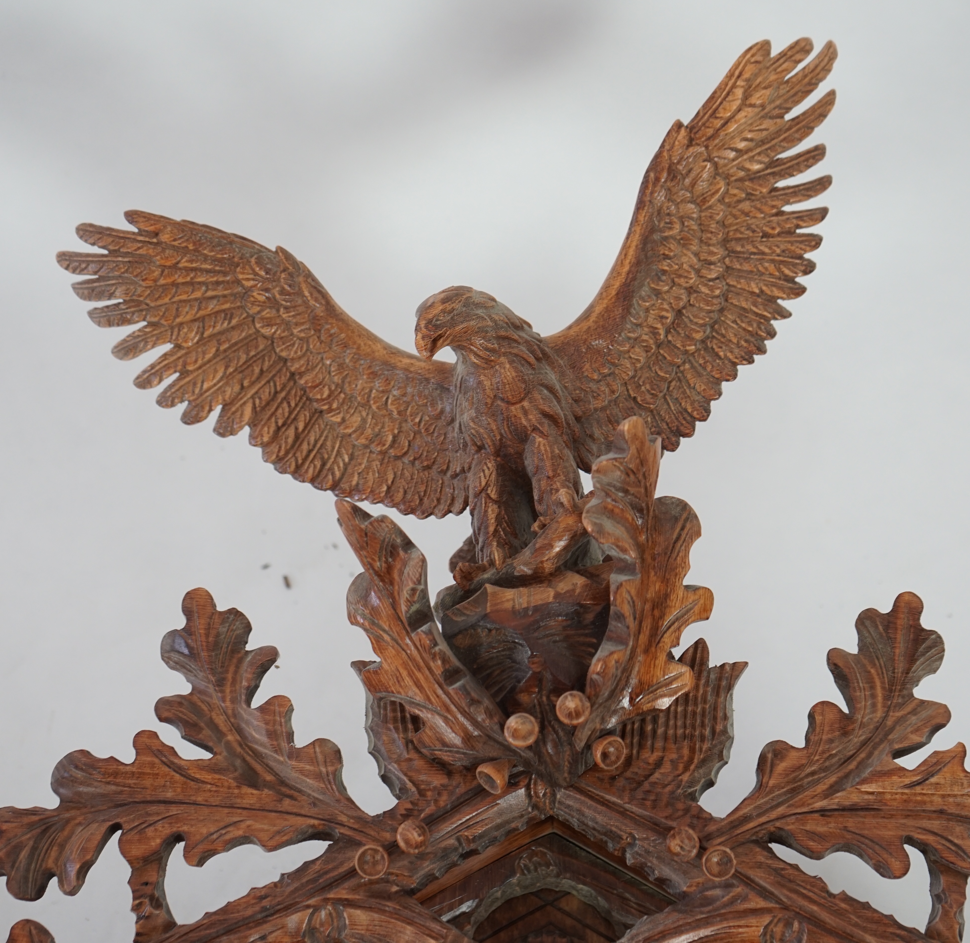 A Hönes Black Forest carved wood cuckoo clock
